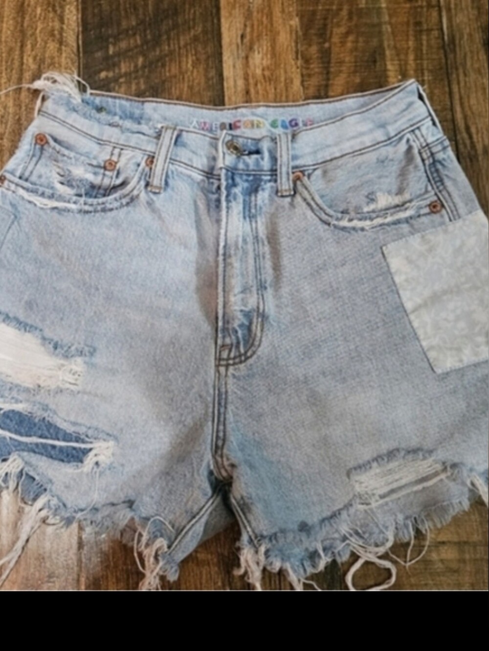 American Eagle pride Inspired Rainbow High Waist Frayed Hem - Picture 2 of 11